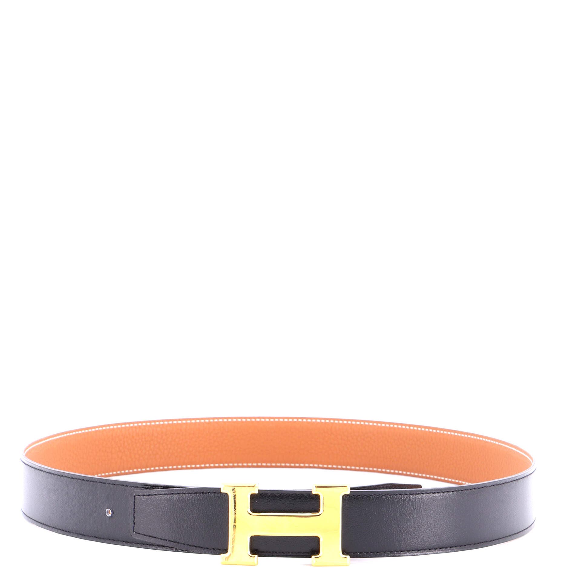 Pre-Owned Hermes Constance Reversible Belt Leather Medium, Alternate, color, Black