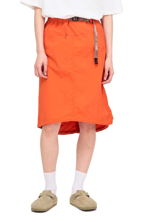Packable Woven Midi Skirt