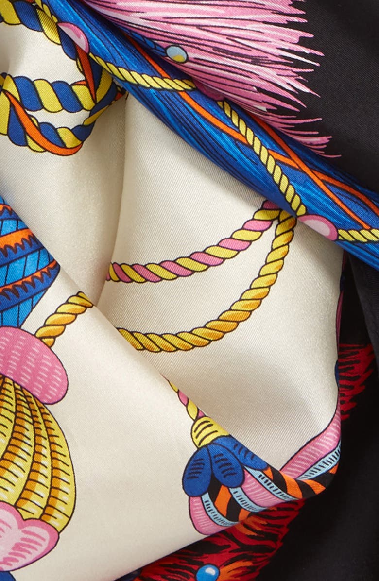 Echo Heritage Tassel Print Square Silk Scarf, Alternate, color,