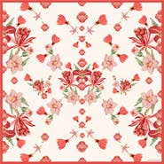 Jessie Zhao New York Coral Bloom Double Sided Silk Scarf
