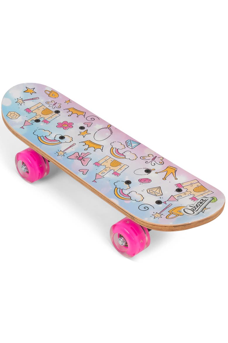 17 Inches Princess Skateboard Flashing Wheels, Antislip Grip, Wooden Deck, Main, color, Multicolored