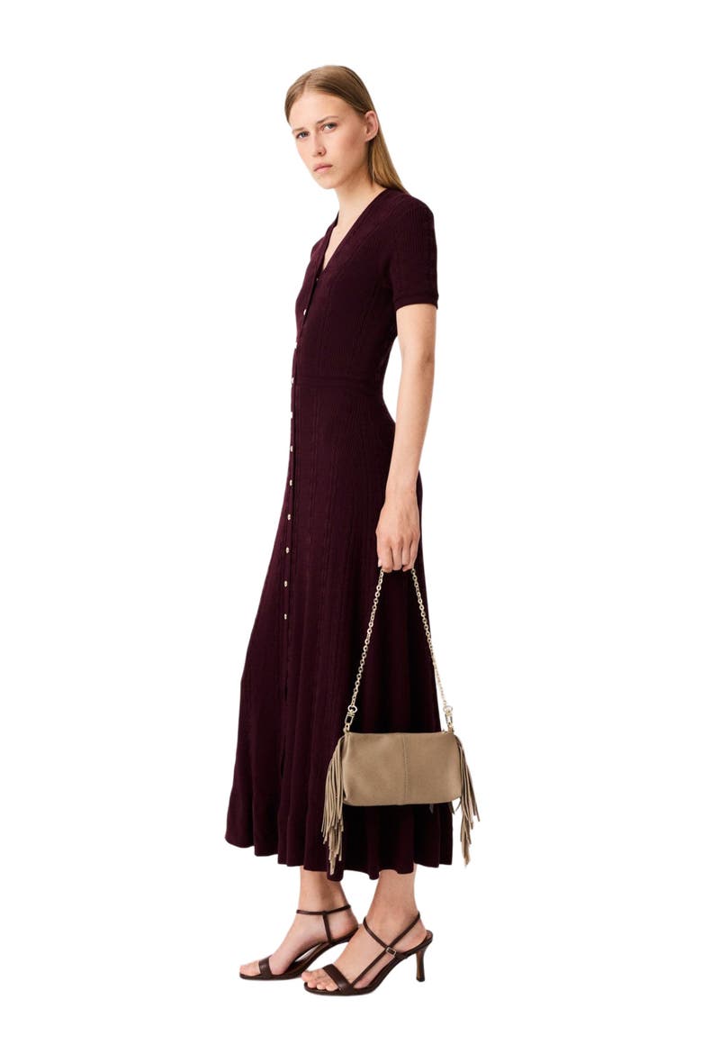 Knit maxi dress, Alternate, color, Burgundy