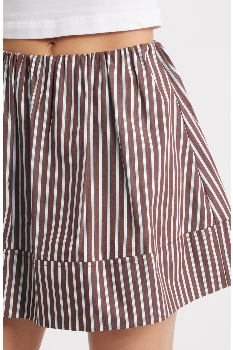 Poplin Miniskirt, Alternate, color, BROWN MULTI