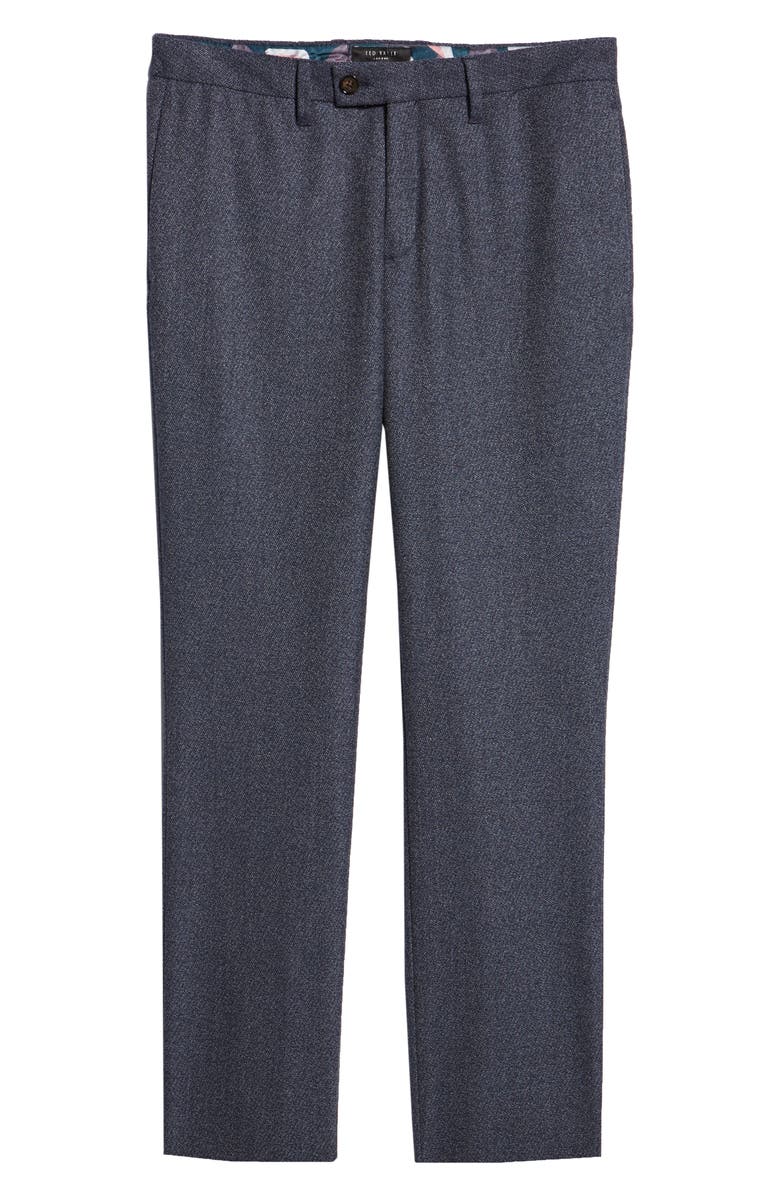 Ted Baker London Button Front Tall Twill Slim Straight Trousers, Alternate, color,