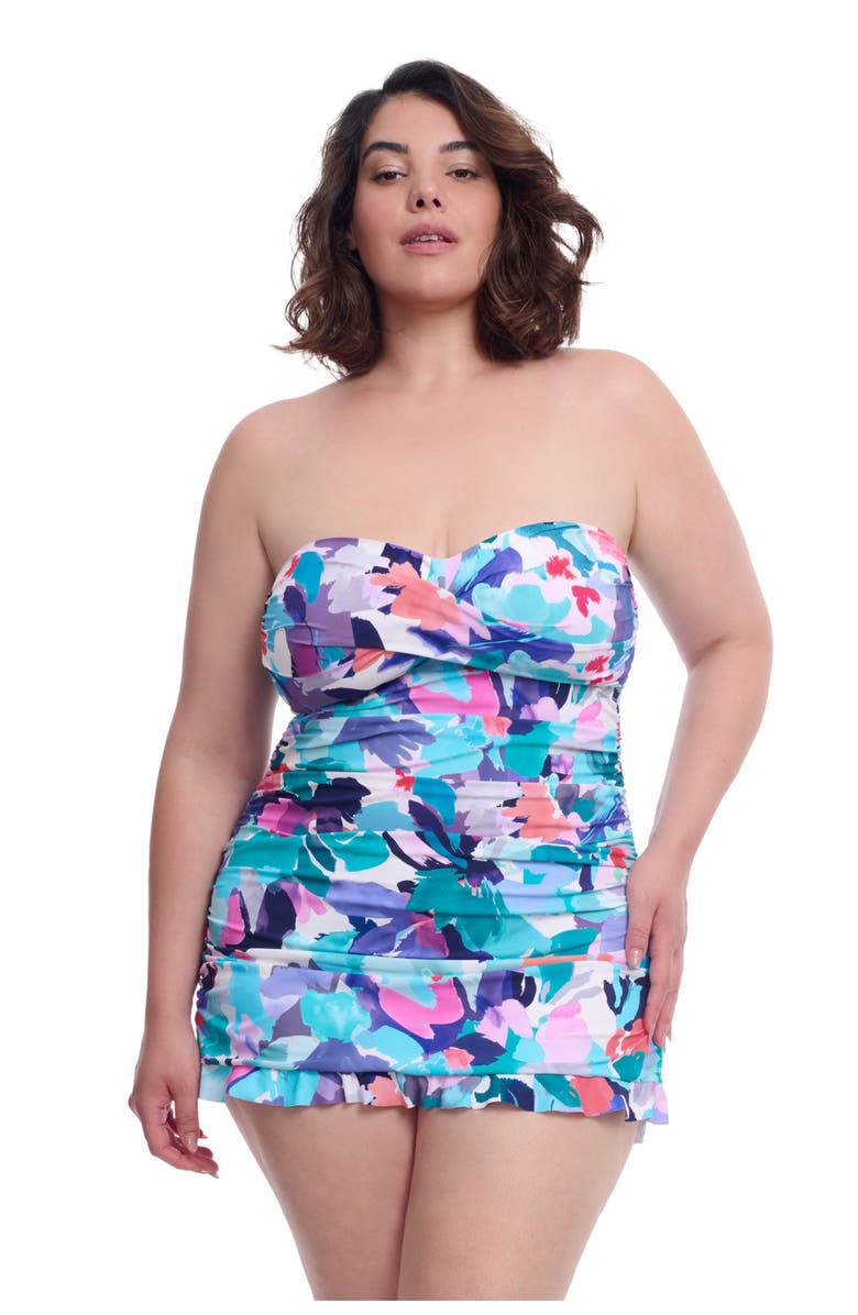 Profile by Gottex Holi Sweetheart Bandeau Full Figure Swimdress, Main, color, 