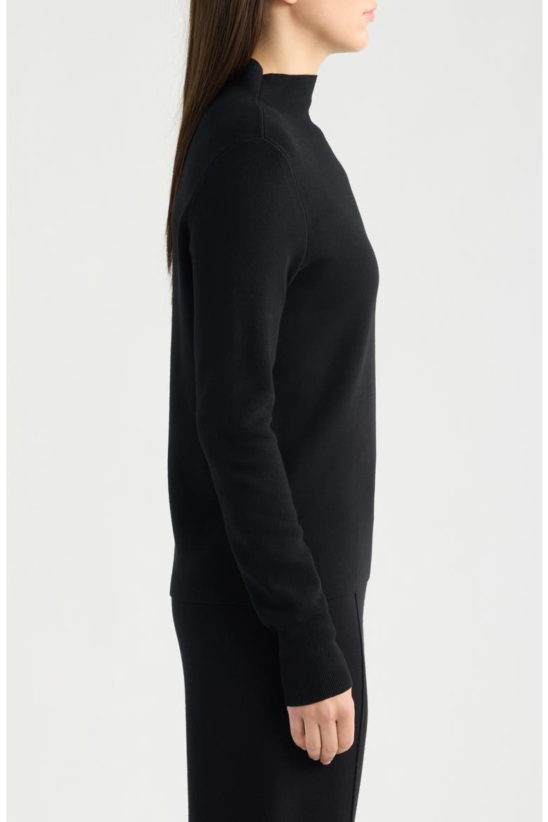 Mock Neck Long Sleeve Sweater, Alternate, color, BLACK