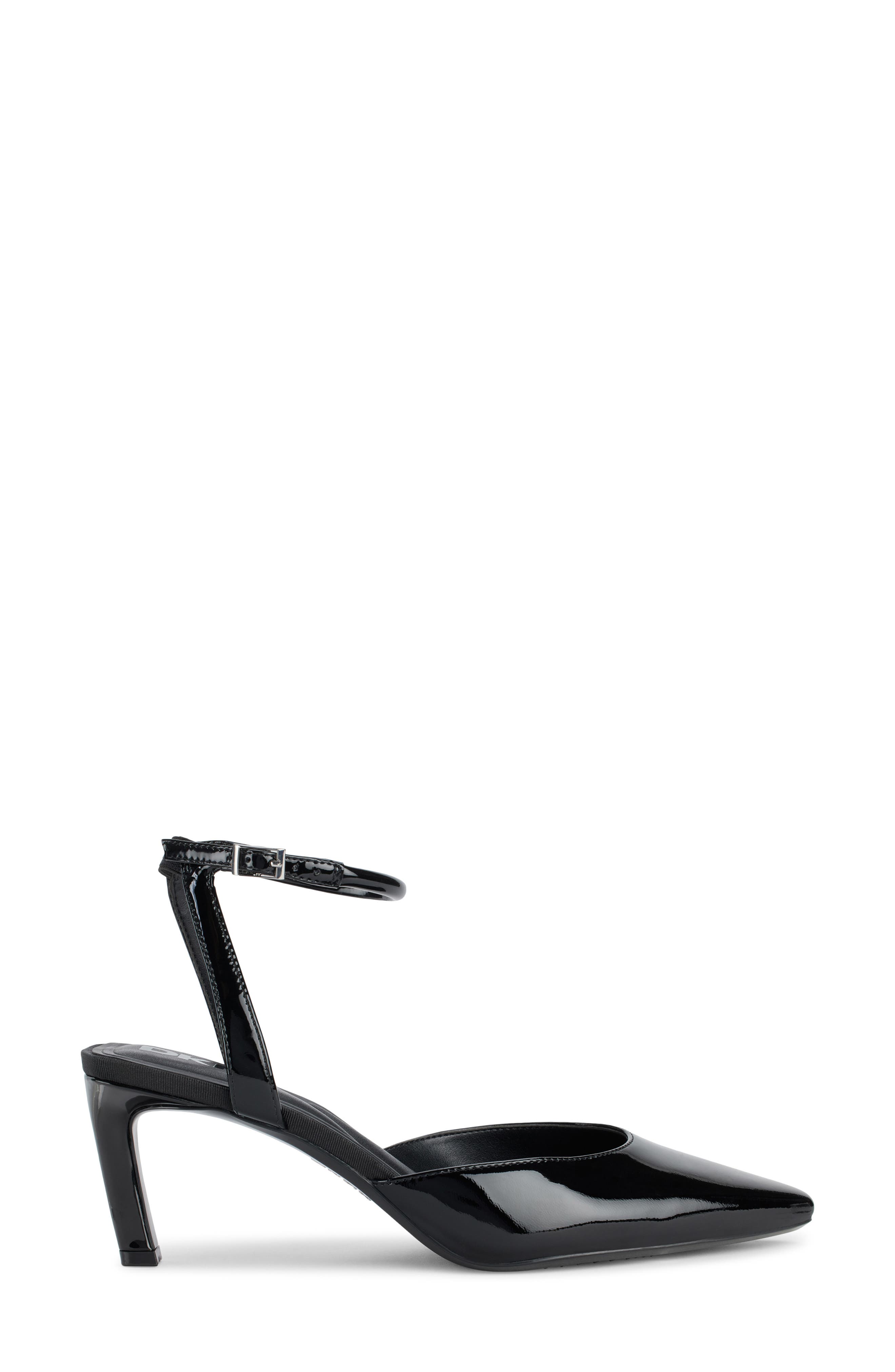 DKNY Ankle Strap Pointed Toe Pump, Alternate, color, Black