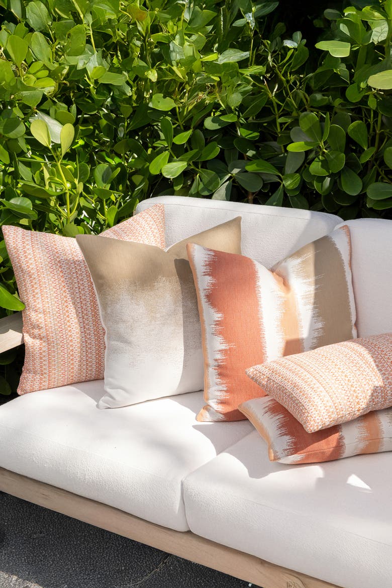 Kaleidoscope Chenille Micro Check Indoor & Outdoor Woven Accent Pillow, Alternate, color, Clay