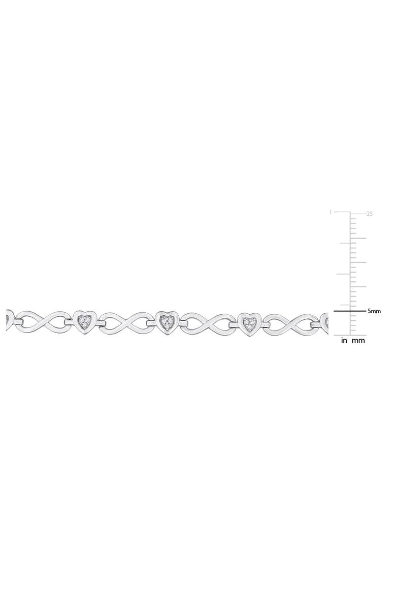 Diamond Heart Chain Link Bracelet - 0.17ct., Alternate, color, SILVER
