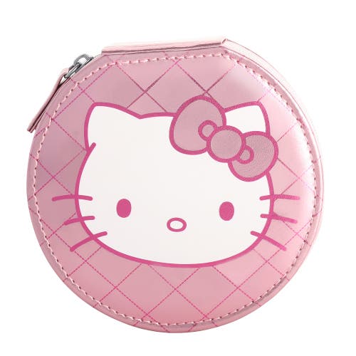 Hello Kitty Round Zip Around Jewelry Travel Storage In Pink