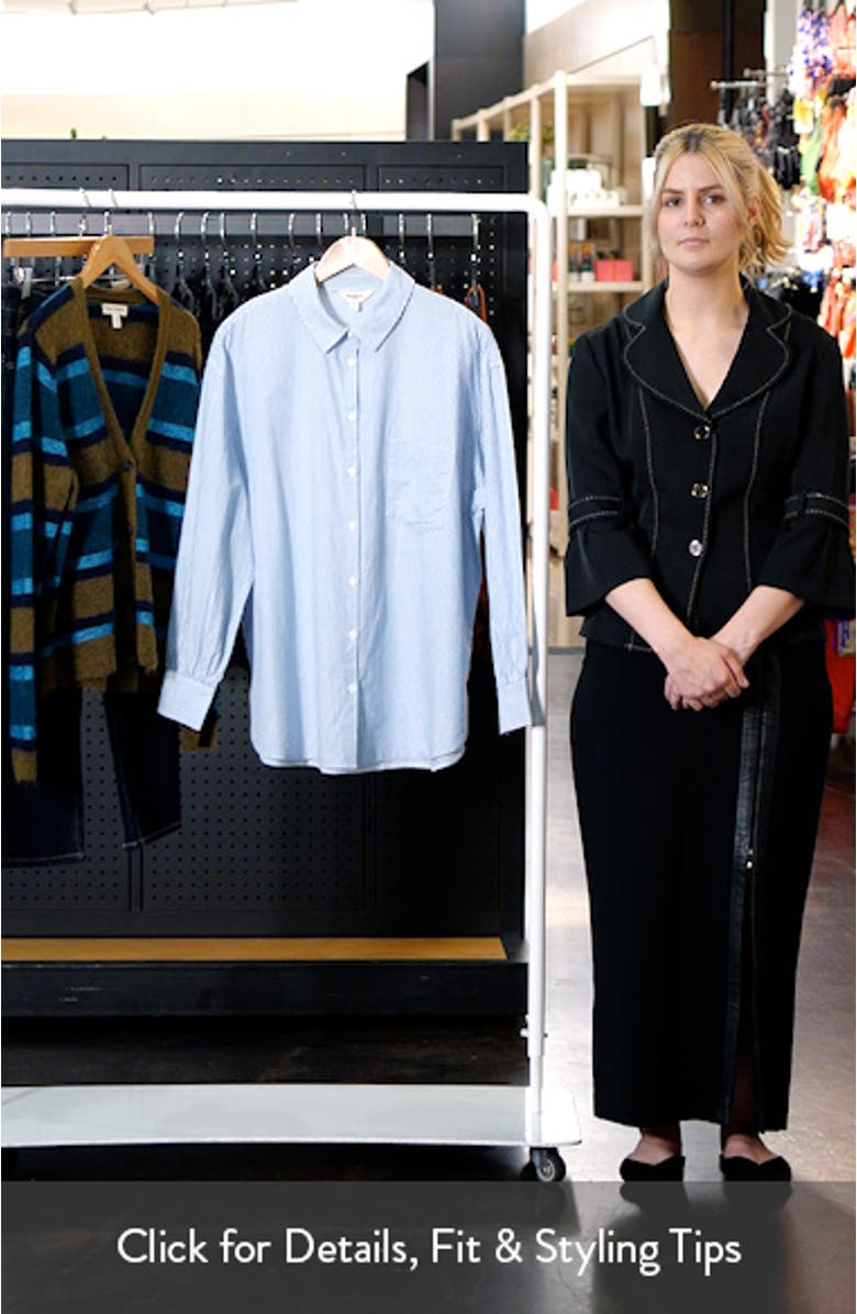 Sea Path Oversize Organic Cotton Poplin Button-Up Shirt, sales video thumbnail