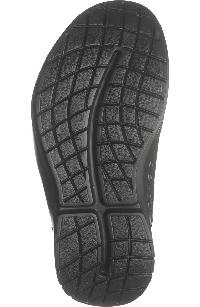 Oofos Gender Inclusive Oocoozie Fleece Clog Slipper, Alternate, color, Black