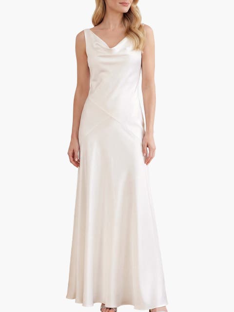 Evangeline Satin Cowl Neck Gown