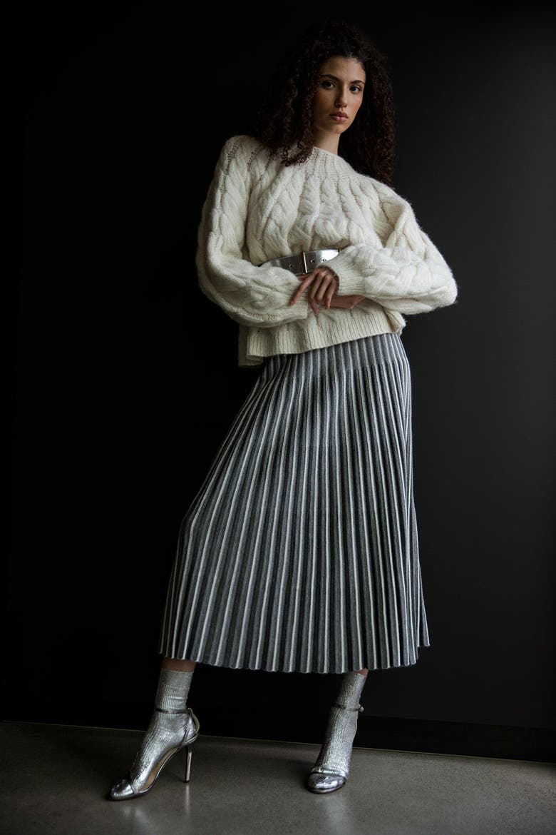 Adeline Skirt, Alternate, color, GREY IVORY