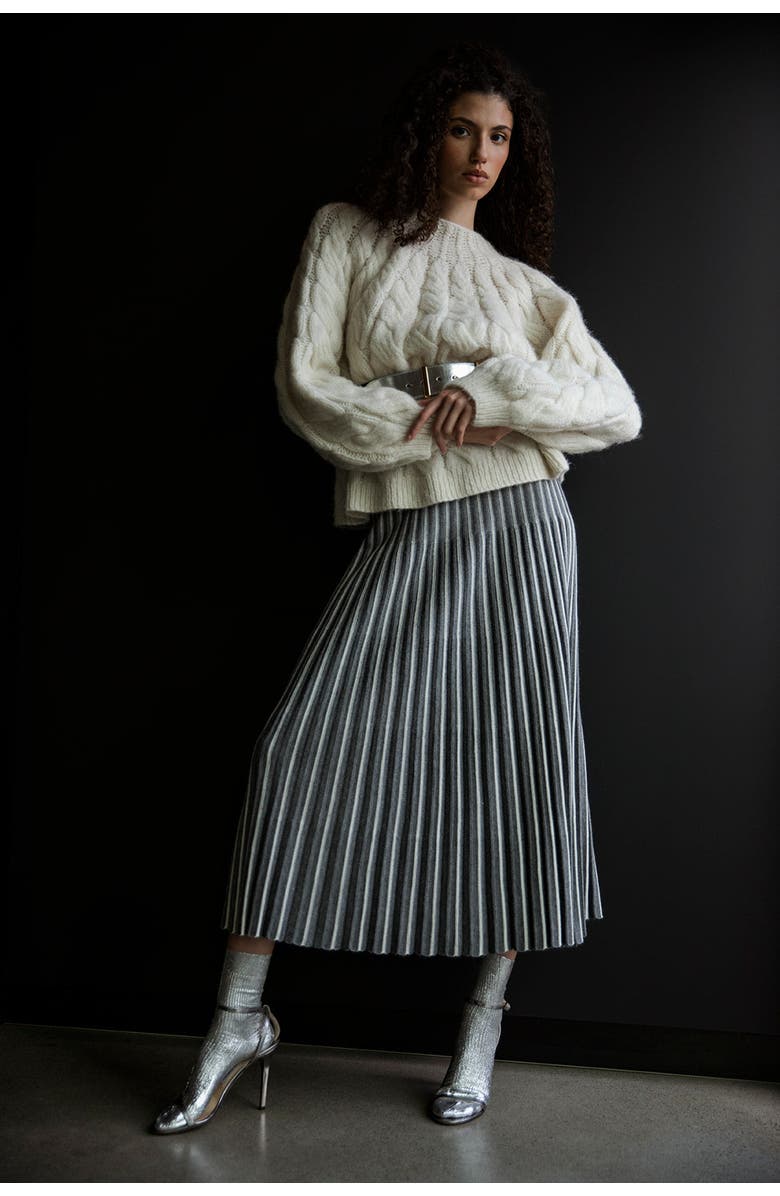 SSKEIN Adeline Skirt, Alternate, color, Grey Ivory