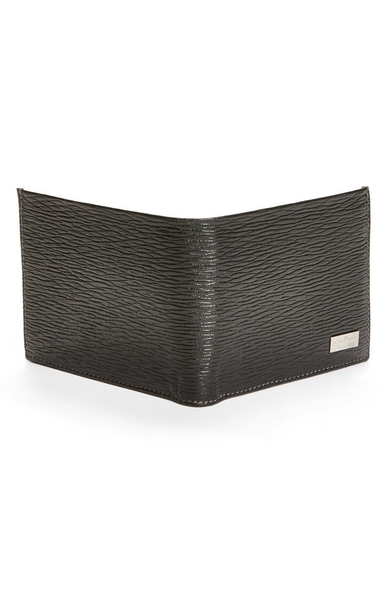 FERRAGAMO Stamped Calfskin Leather Wallet, Alternate, color,