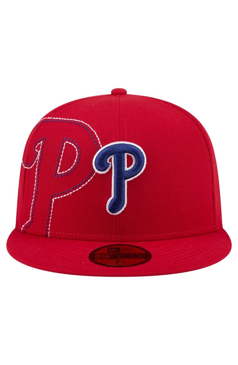 New Era Men's New Era Red Philadelphia Phillies Yarn Stitch 59FIFTY Fitted Hat, Alternate, color, Red