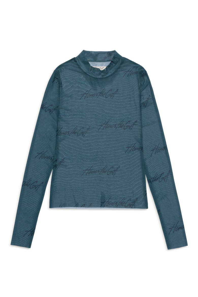 Burnout Graphic Mock Neck, Main, color, GREEN