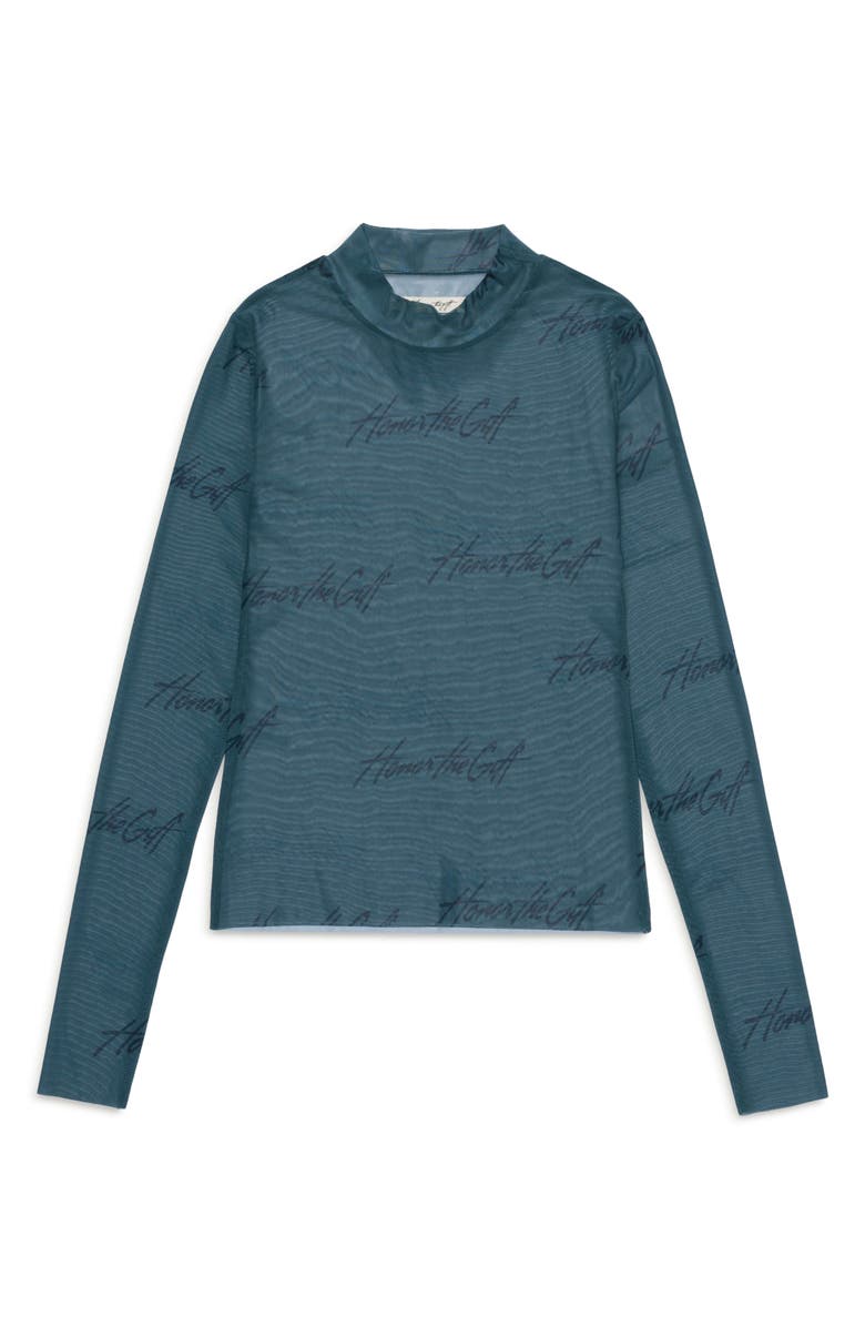 HONOR THE GIFT Burnout Graphic Mock Neck, Main, color, Green