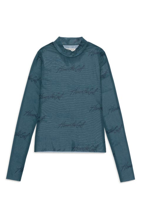 Burnout Graphic Mock Neck