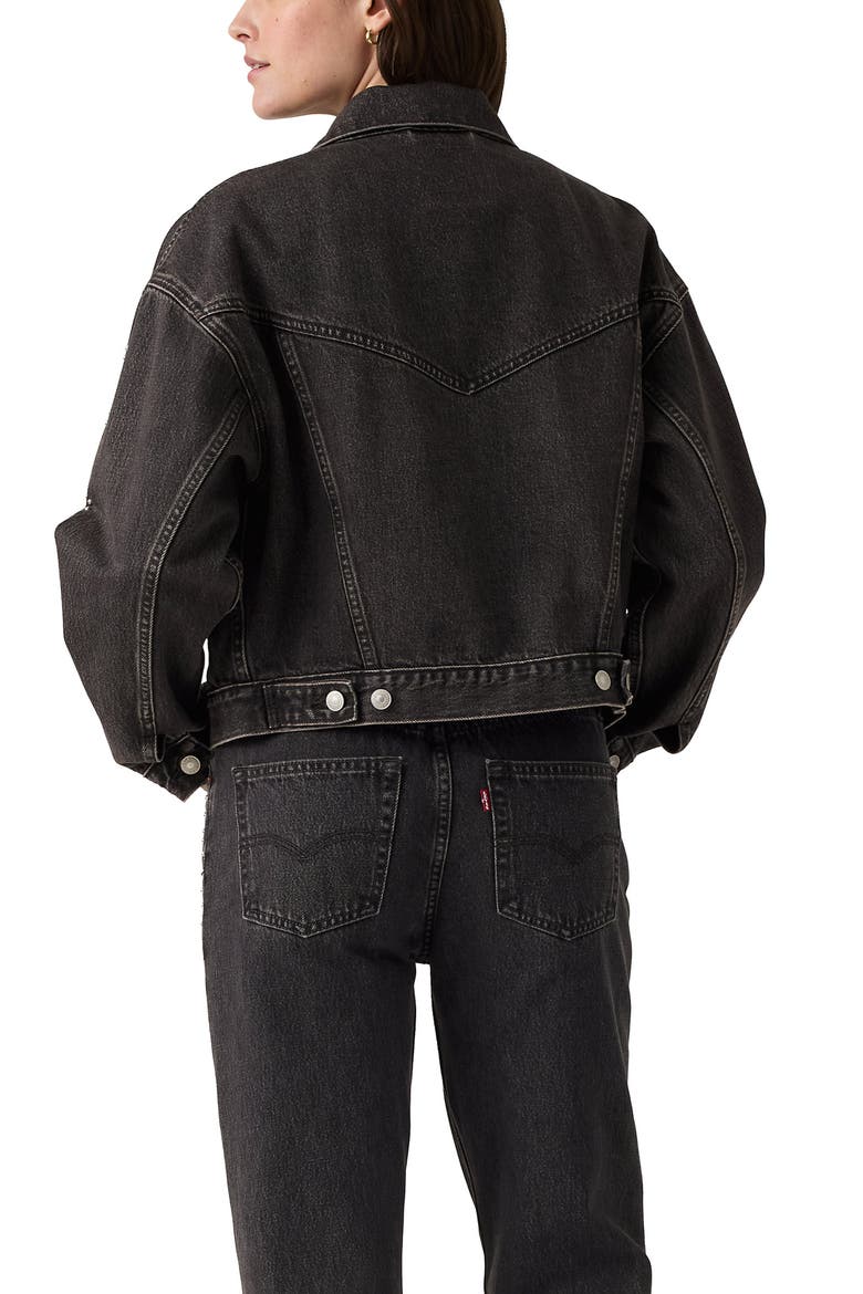 Shrunken '90s Beaded Denim Trucker Jacket, Alternate, color, BEJEWELED TRUCKER