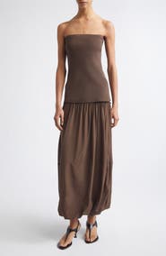 ST. AGNI Strapless Balloon Hem Dress