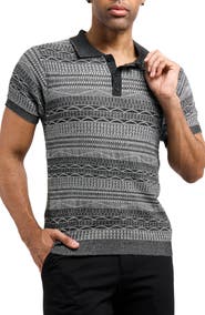 XRAY Jacquard Polo Sweater