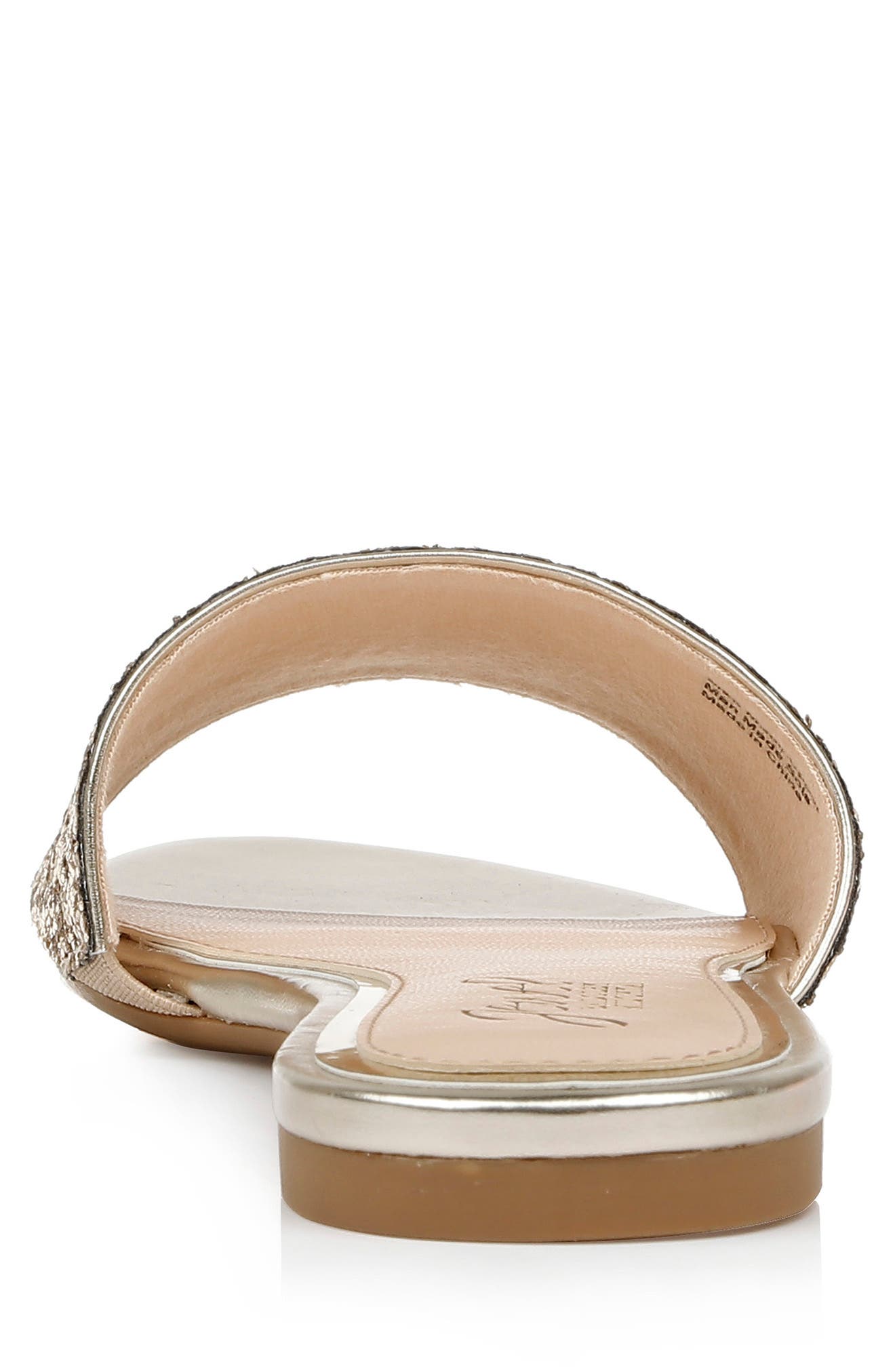 Jewel Badgley Mischka Dillian Glitter Slide Sandal, Alternate, color, Gold Glitter