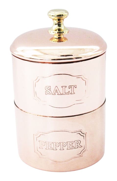 Vintage Inspired Copper Salt & Pepper Cellar
