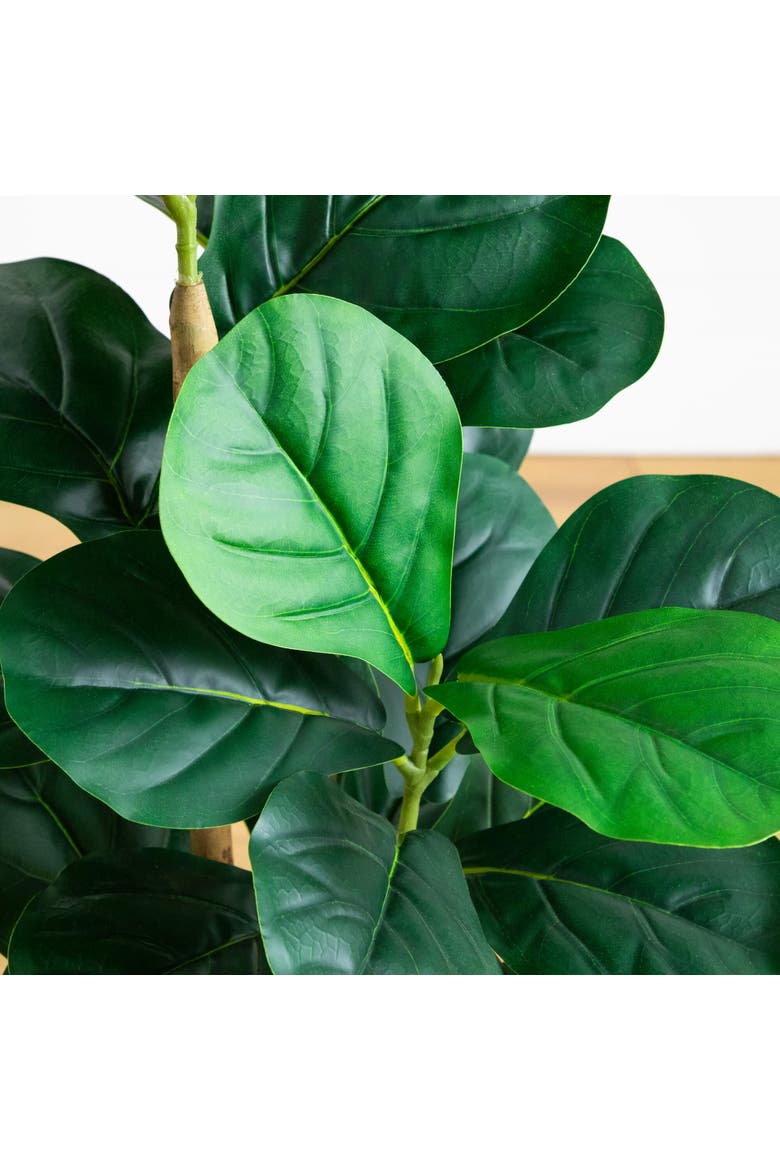 3-ft Artificial Fiddle Leaf Tree in Decorative White Planter, Alternate, color, Green/Brown