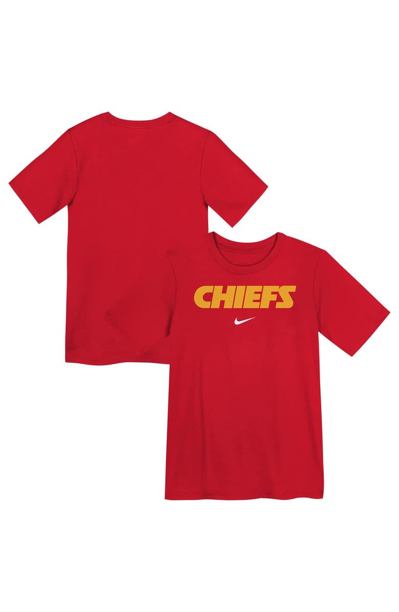 Nike Preschool Nike Red Kansas City Chiefs Wordmark T-Shirt, Main, color, 