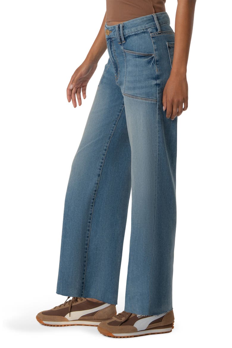 Meg High Waist Raw Hem Wide Leg Jeans, Alternate, color, ADORABLY