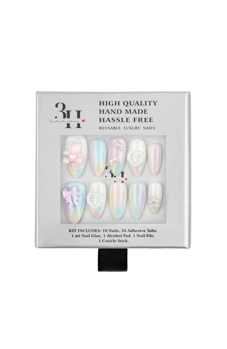 3H Nails Pastel Aura Luxury Handmade Press On Nails, Alternate, color, Multicolor Pastel