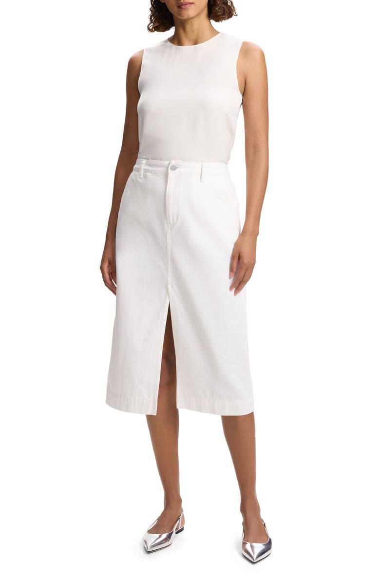 Theory Front Slit Denim Midi Skirt, Alternate, color, 