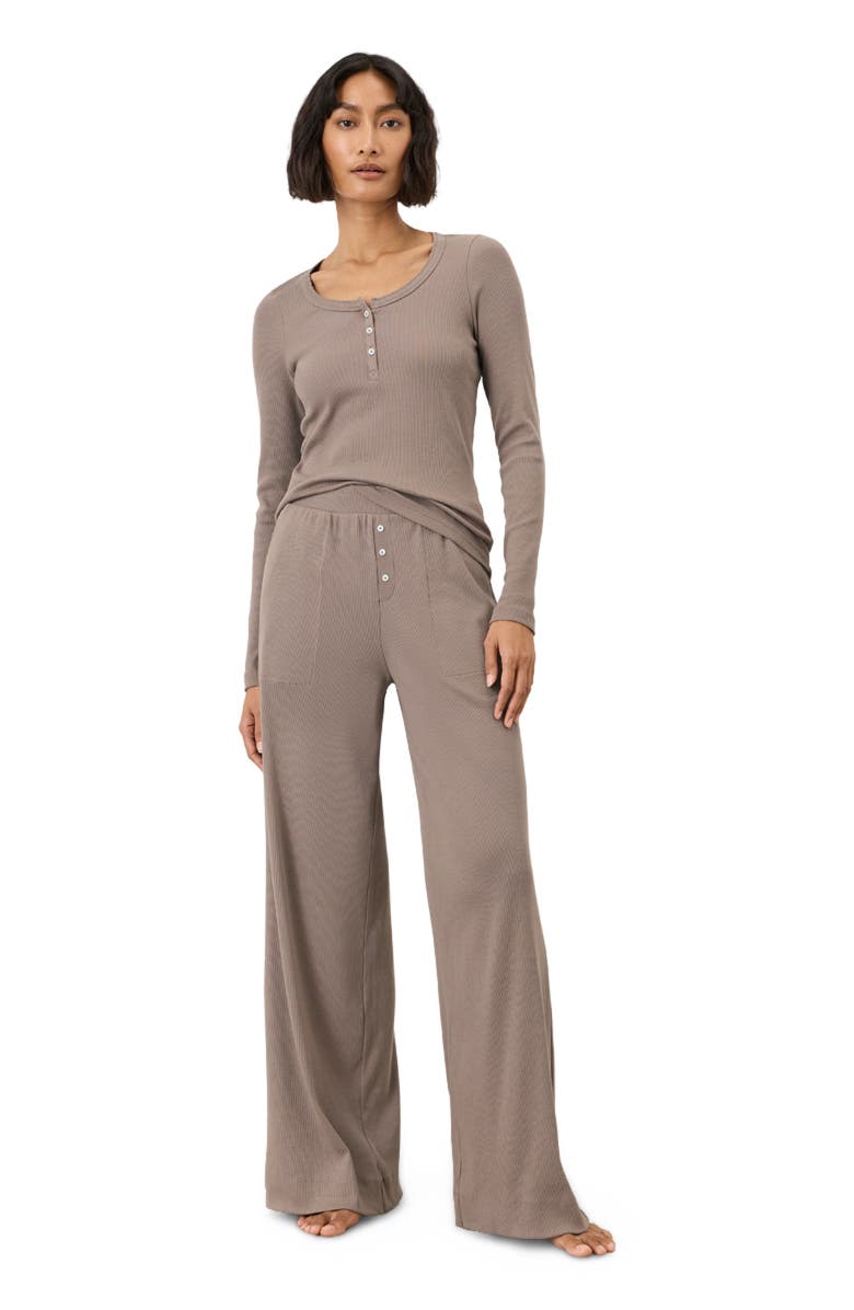 Pact Dream Rib Slim Henley Made With Organic Cotton, Alternate, color, Cinder