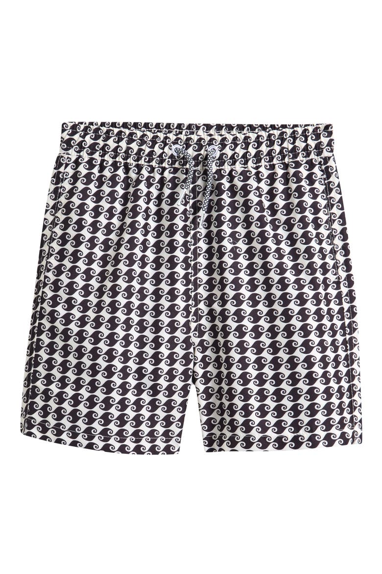 Kids' Sea Hound Swim Trunks, Main, color, BLACK/ CREAM