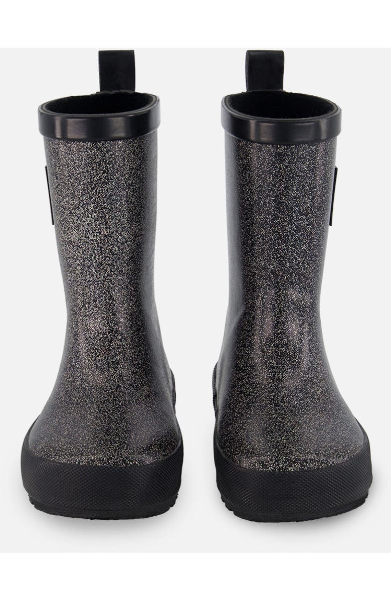 Deux par Deux Girl's Rain Boots Glittering Black, Main, color,