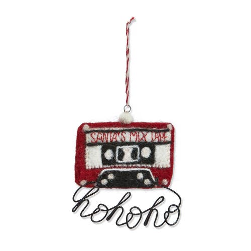 Tag Hohoho Mix Tape Christmas Ornament Red Wool Holiday Decor In Multi