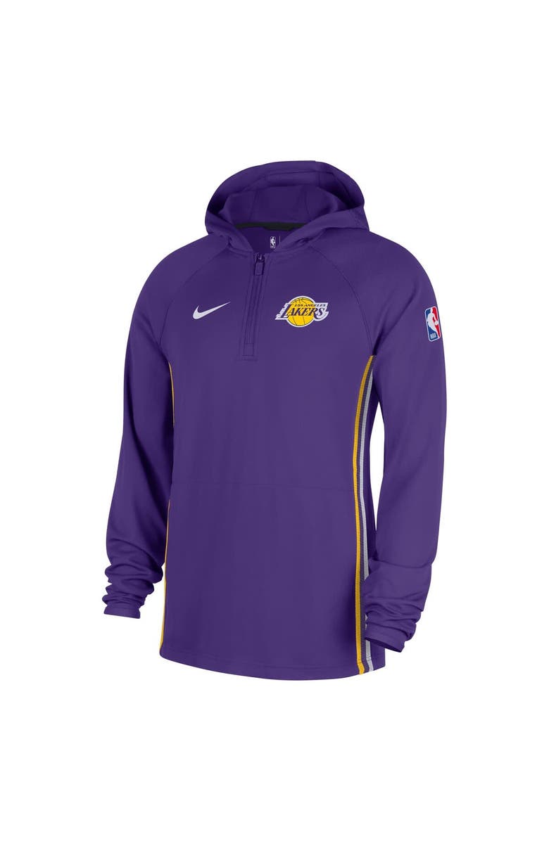 Nike Men's Nike Purple Los Angeles Lakers Authentic On Court Zone Quarter-Zip Dri-FIT Hoodie Jacket, Alternate, color, Purple