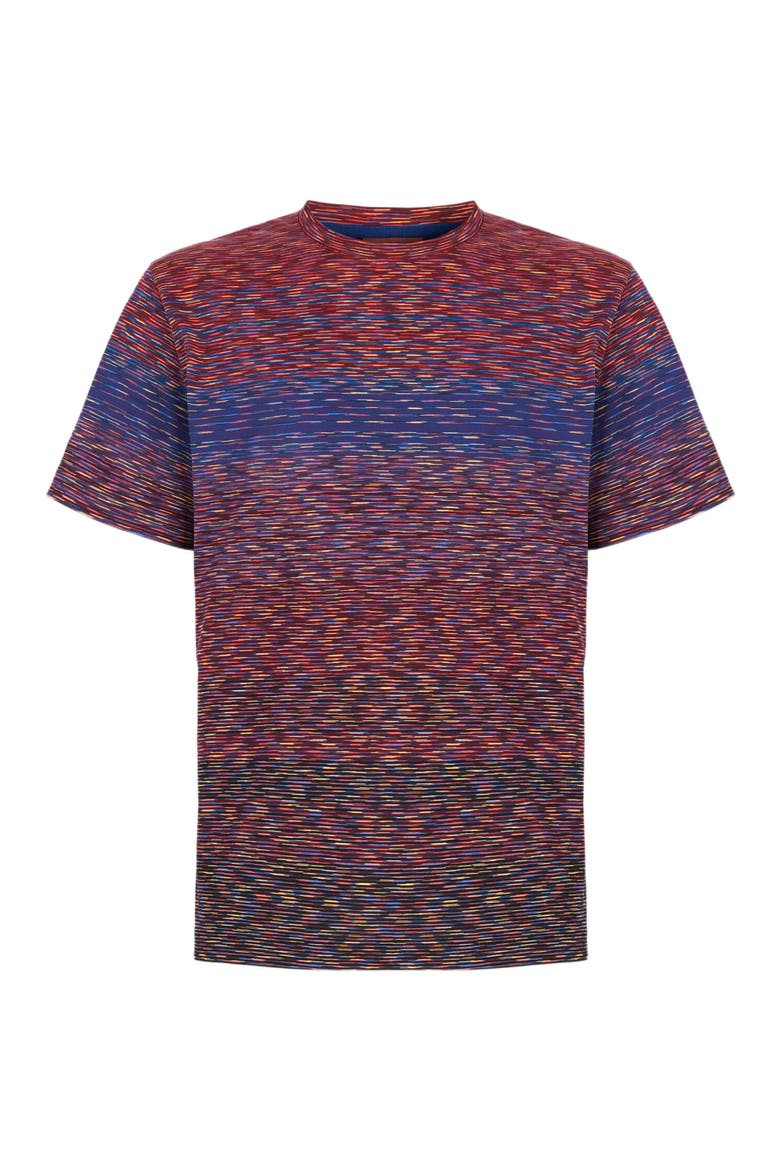 T-shirt With Faded Flame Pattern, Alternate, color, Burgundy & Blue