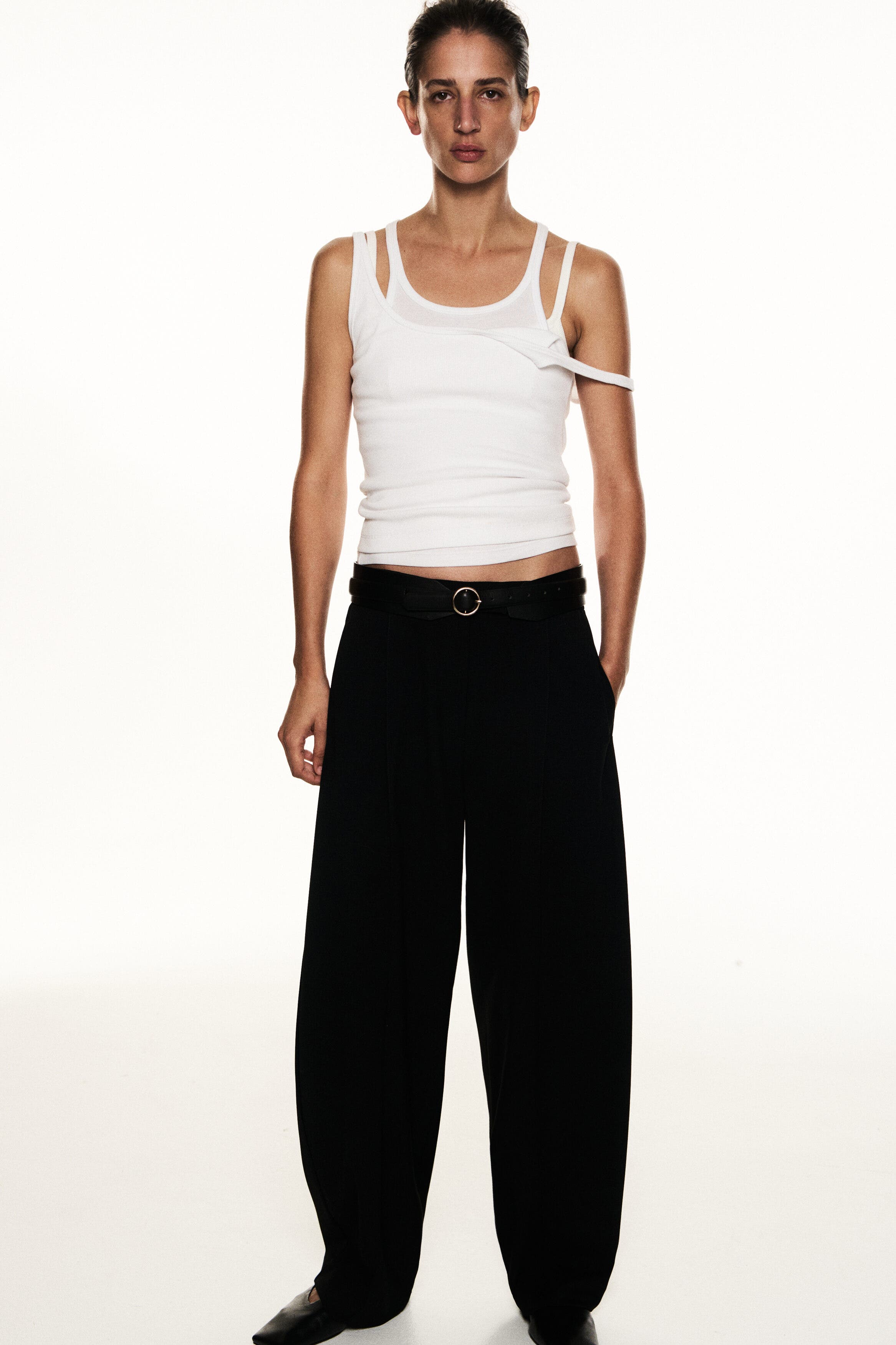 H&M Dressy Barrel-leg Pants (Women) | Nordstrom