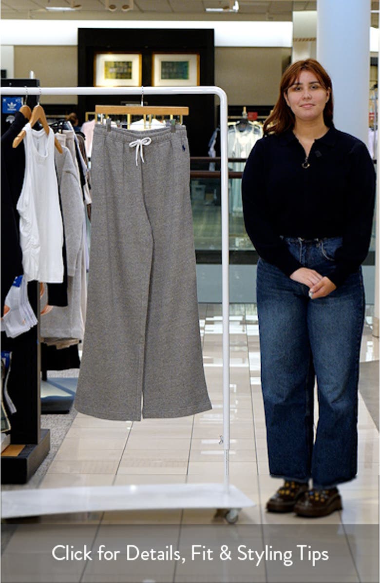 Wide Leg Cotton Blend Fleece Sweatpants, sales video thumbnail