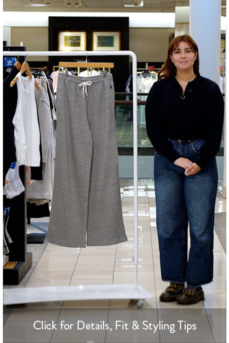 Wide Leg Cotton Blend Fleece Sweatpants video