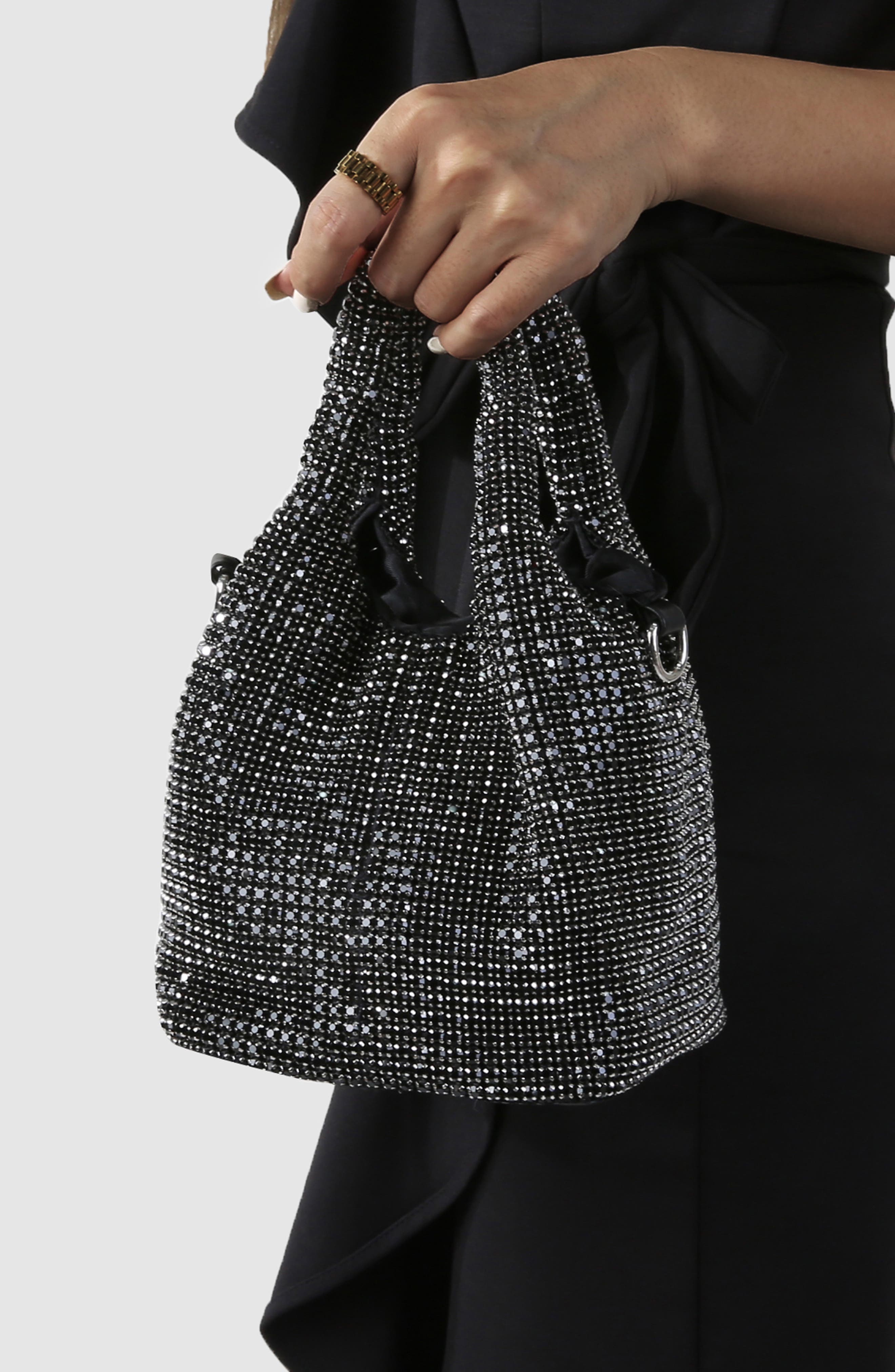 BERNESS Crystal Bucket Bag, Alternate, color, Black