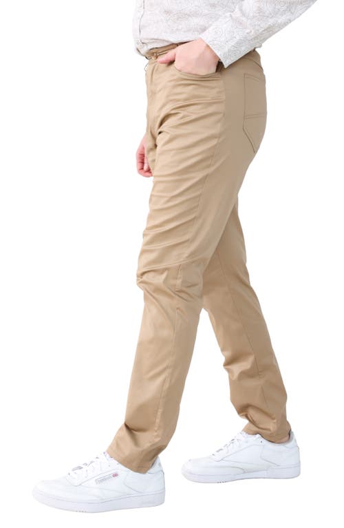 Tailorbyrd Stretch Cotton Chino Pants In Brown