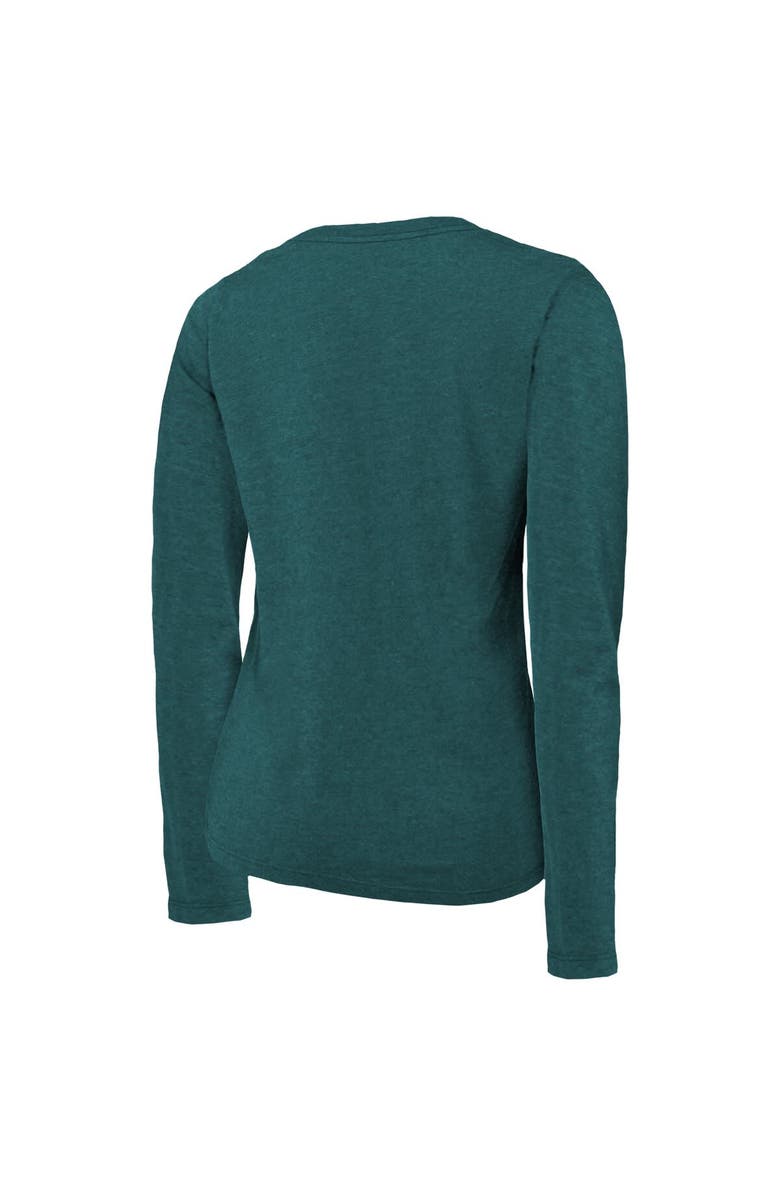 Majestic Threads Women's Majestic Threads  Midnight Green Philadelphia Eagles Super Bowl LIX Champions Coffin Corner Boyfriend Long Sleeve Tri-Blend T-Shirt, Alternate, color, 