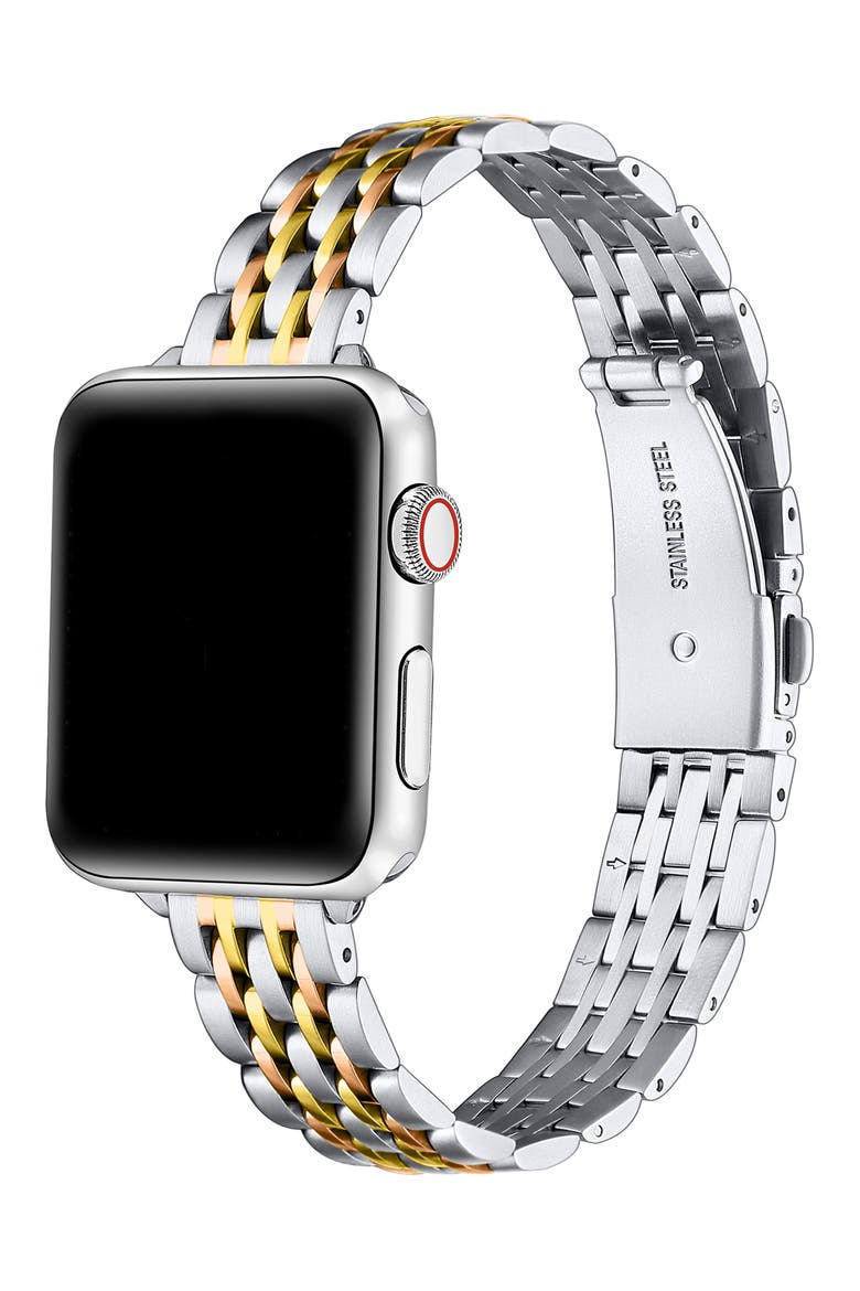 Rainey Tricolor Apple Watch® Bracelet Watchband, Alternate, color, SILVER/ GOLD/ ROSE GOLD