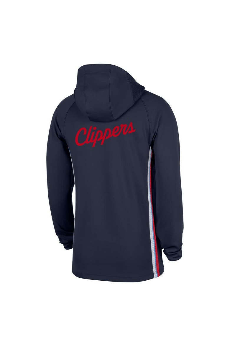 Men's Nike  Navy LA Clippers Authentic On Court Zone Quarter-Zip Dri-FIT Hoodie Jacket, Alternate, color, Navy