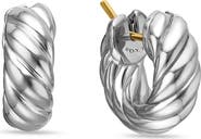 David Yurman Sculpted Cable Hoop Earrings in Sterling Silver