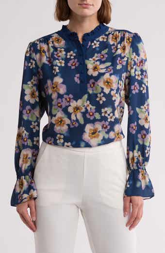Georgette Button Front Top